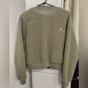 Adidas Green Women's Sherpa Crew Neck Sweater